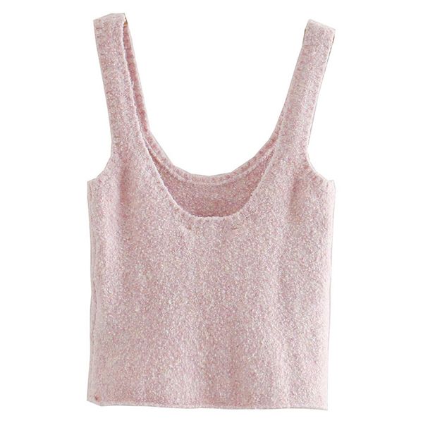 

women's vests malina sleeveless tank sweaters women fashion casual solid pink sweater elegant slim short female ladies hq, Black;white