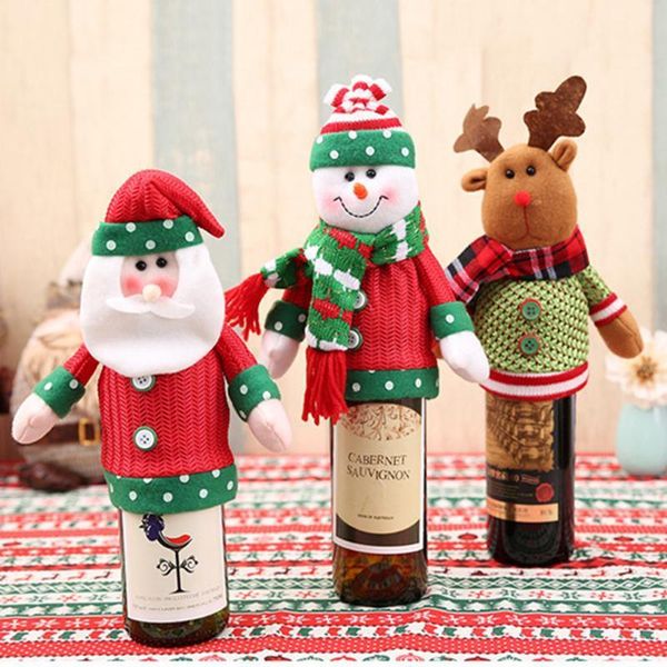 

non-woven 2017 red cover suit wine santa bottle santa christmas set cover festival fabric bottle decoration christmas loveshop01 jldcr