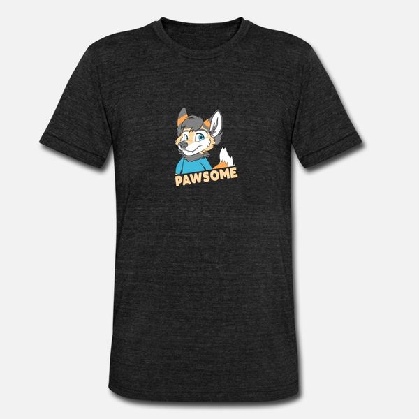 

pawsome удивительной furry fandom fursuiter подарки футболка мужчина известный хлопок круглого воротник letters известный новая мода лето ст
