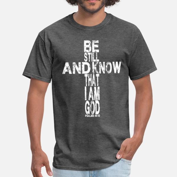 

будьте stll псалмы 46:10 тенниска мужчины customized с коротким рукавом круглый шеи одежда смазливая комфортная весна outfit рубашки, White;black