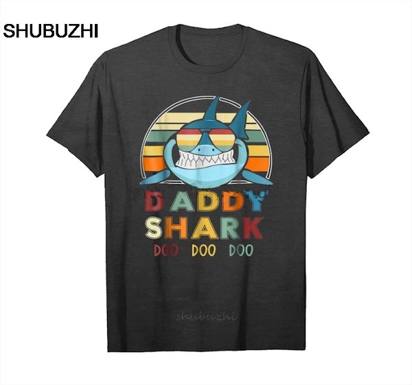 

get retro vintage daddy shark tshirt gift for father t-shirt male brand teeshirt men summer cotton t shirt