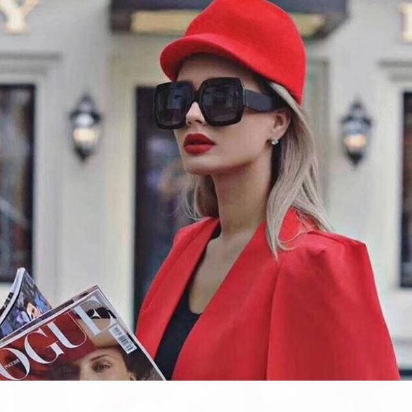 

wholesale-2019 new fashion women sunglasses 5 colors frame shiny crystal design square big frame lady design uv400 lens with case, White;black