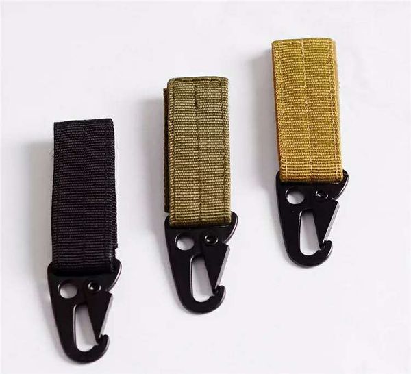 

outdoor tactical nylon webbing buckle molle keychain belt universal key buckle for hiking camping mountaineering ing