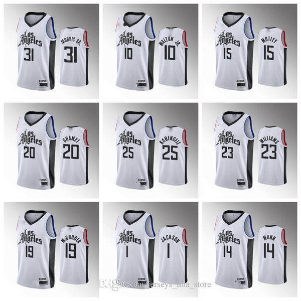 

los angeles clippers men jerome robinson basketball jersey kawhi leonard paul george lou williams angel delgado montrezl patterson, Black;red