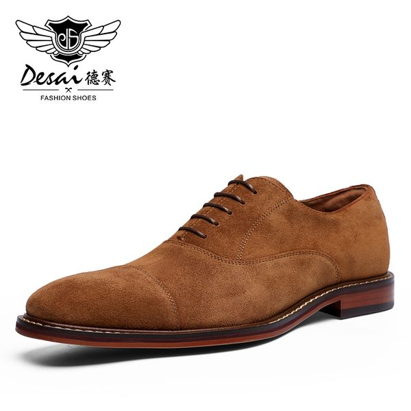 

desai 2020 men shoes england trend casual shoes male suede oxford wedding leather dress shoes men flats, Black