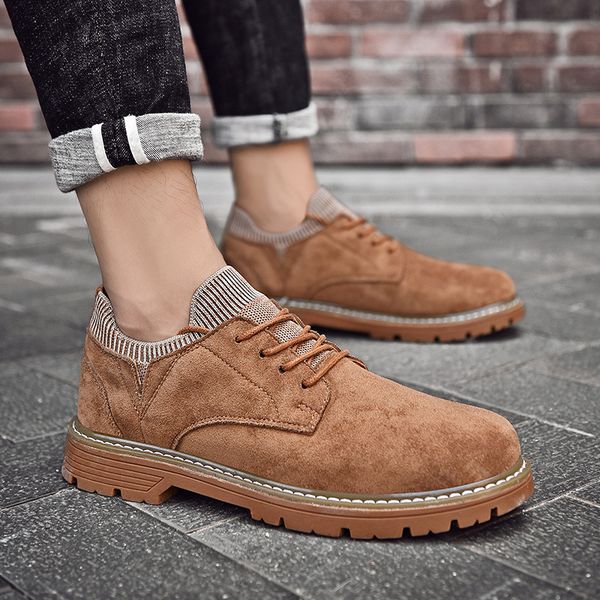 

fashion men shoes casual men boots bota coturnos masculino comfortable non-slip footwear sneakers work shoes outdoor, Black