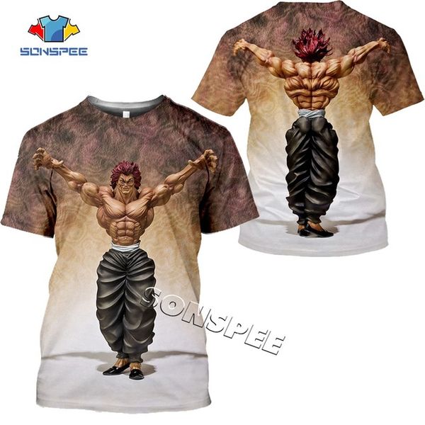 

summer comic grappler baki japan boxing men anime 3d print shirts anime comics anime men clothing