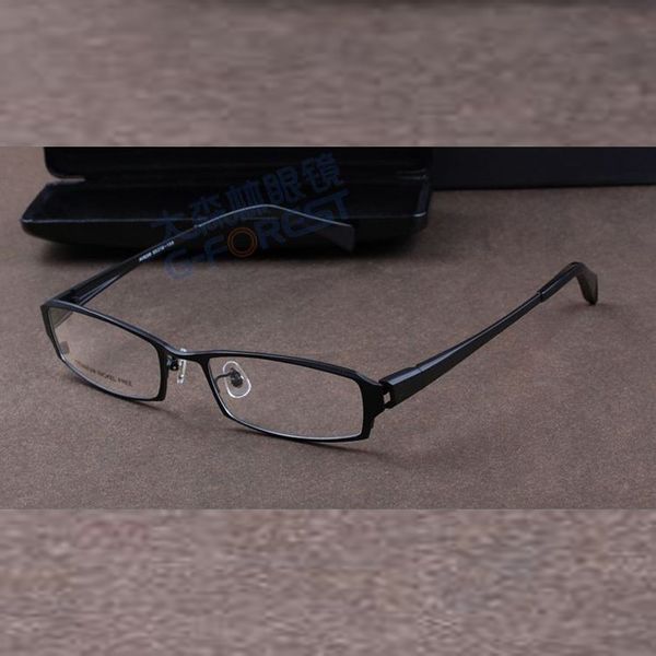 

fashion men's eyeglasses frames optical titanium glasses frame for men myopia prescription eye glasses square metal eyewear 2020, Black