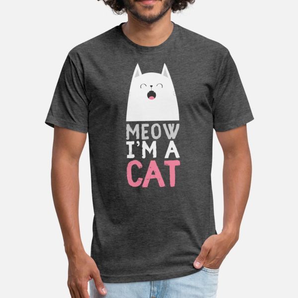 

meow i m a cat easy halloween costume t shirt men custom cotton round collar letters anti-wrinkle authentic summer style leisure shirt