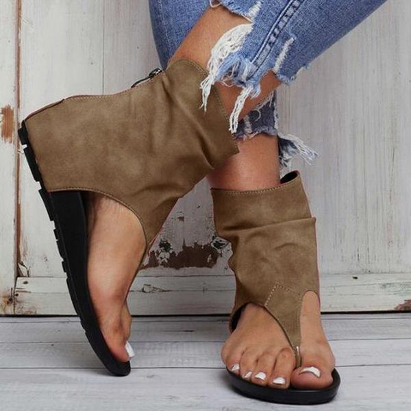 

summer roman retro sandals women sandals print shoes large size 35-43 flats female beach zapatos 2020 fashion, Black