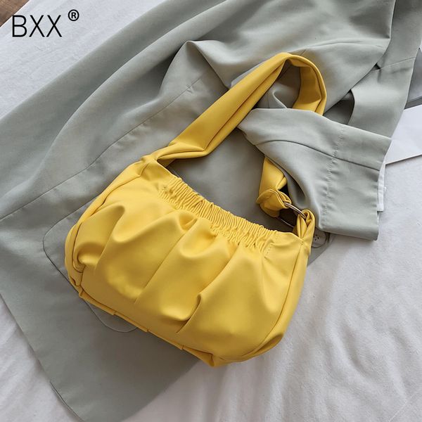 

bxx] pu leather shoulder crossbody pleated bags for women 2020 fashion brand designer handbags purses lady travel totes hm075