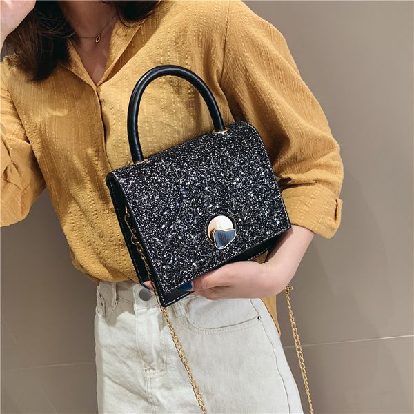 

2020 new style western style small bag handbag shoulder messenger bag sequin chain small