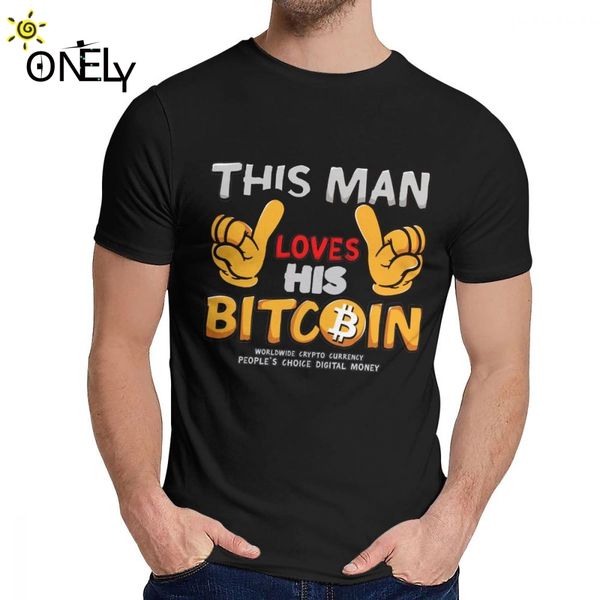 

quality cotton loves bitcoin t-shirt man graphic print classic o-neck tee