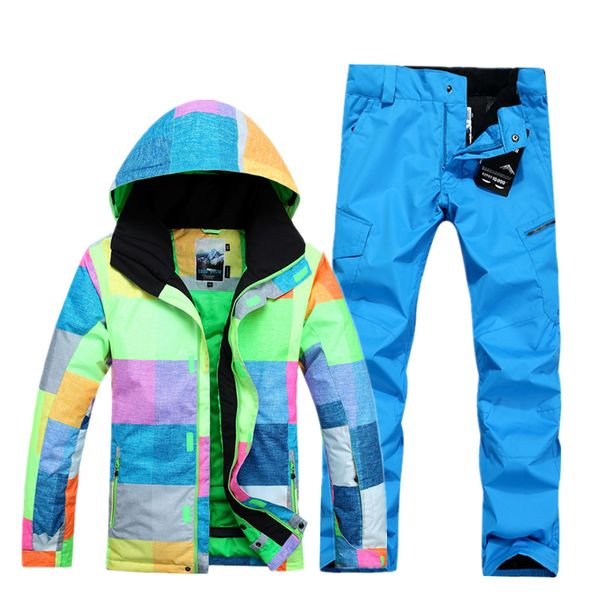 

двухместный совет лыжный костюм gsou снежно мужская ветрозащитный водонепроницаемый костюм snow winter дышащий теплые лыжных coat брюки для