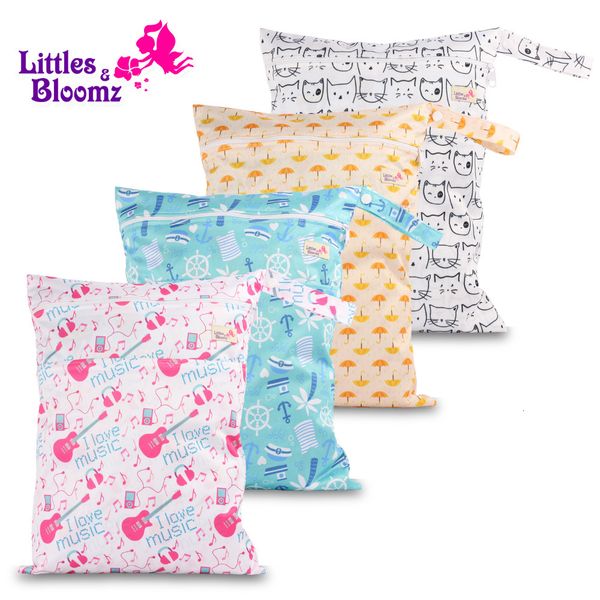 

littles&bloomz] washable reusable nappy two pockets wet bag fashion design waterproof swim sport double pockets in one wet bag