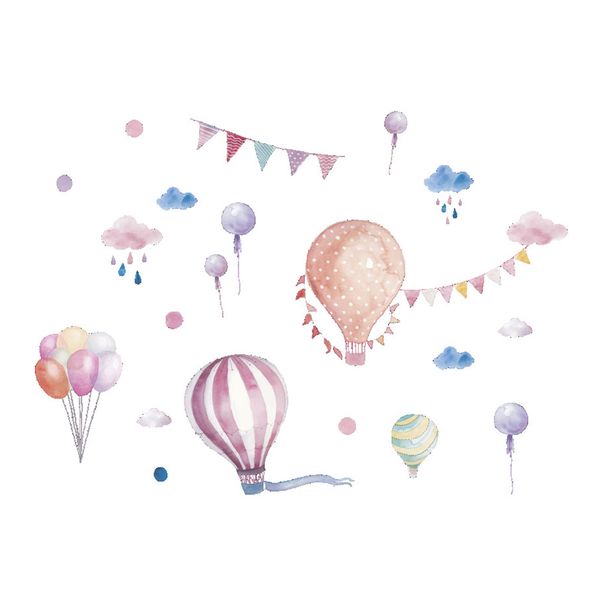 

colorful decals self adhesive air balloon 3d wall sticker removable cartoon