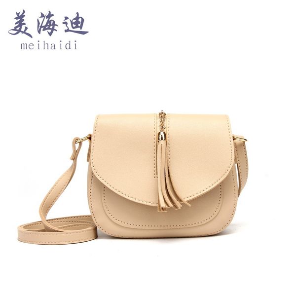 

bag women's new style women's shoulder bag solid color small square tassel