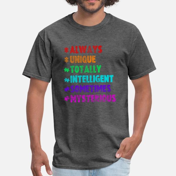 

autism awareness t shirt men create cotton s-3xl unique loose humor summer standard shirt