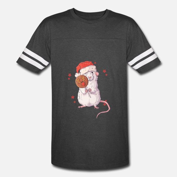 

cute rat in christmas accessories merry christmas t shirt men customized 100% cotton crew neck natural fitness breathable summer style
