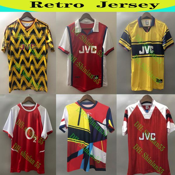 

1988 1999 2000 highbury soccer jersey adams 1992 1993 wright pires henry reyes retro jersey 2005 bergkamp 94 95 adams retro football shirt, Black;yellow