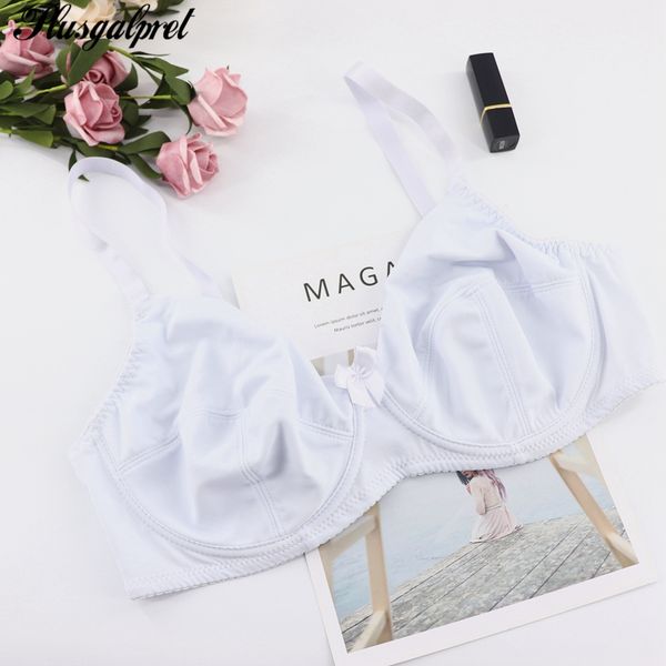 

plusgalpret full coverage non padded unlined bra for large bosom women lingerie plus size brassiere solid color underwear, Red;black