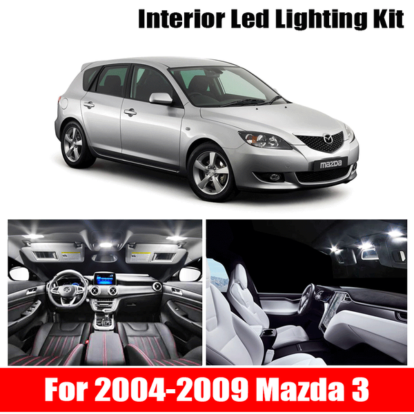 

8pcs white canbus led lamp car bulbs interior package kit for 2004-2009 3 map dome trunk plate light