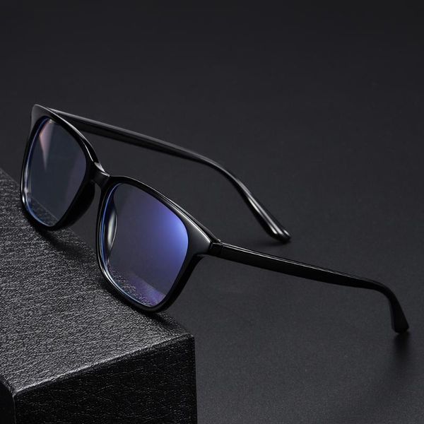 

tr90 computer glasses anti-blue light weight square eyeglasses anti-blu ray optics prescription eyewear frames for women men, Black