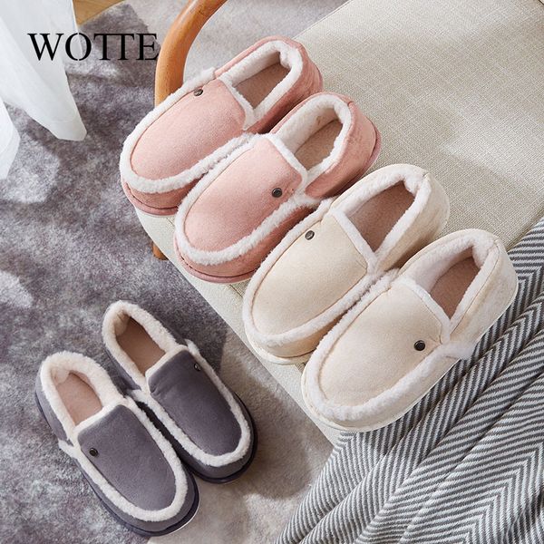 

women indoor slippers short plush winter flat shoes female home bedroom slides gray slip on female house floor slippers pantufa, Black