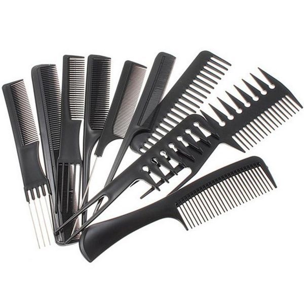 

10pcs/set professional hair brush comb salon barber anti-static hair combs hairbrush hairdressing combs hair care styling tools vt0474