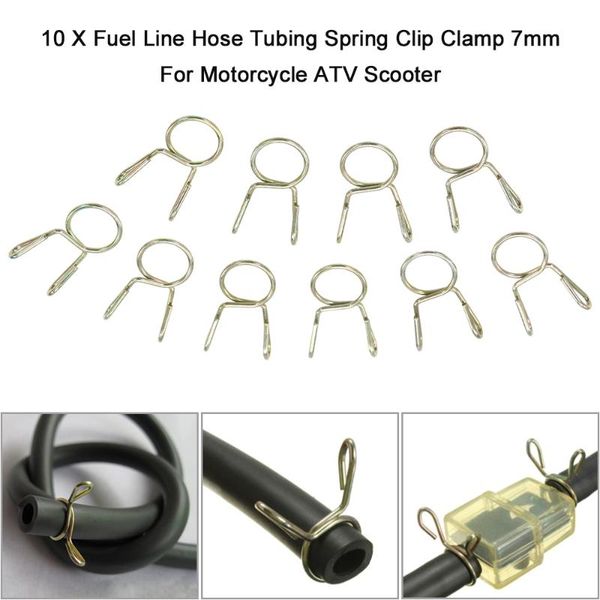 

20x fuel line hose tubing spring clip clamp 7mm for motorcycle atv scooter