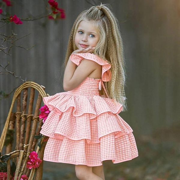 

toddler baby girl plaid straps outfits ruffles sleeveless sundress dress clothes roupa de bebe graceful and sweet july 20