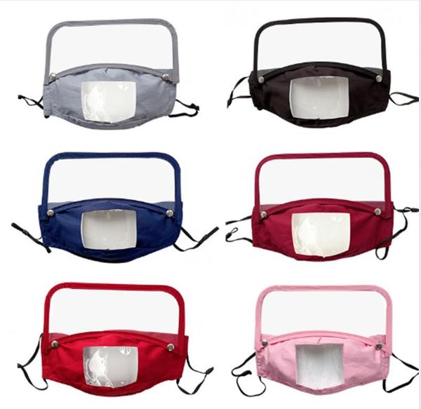 

2020 new designer masks detachable visual transparent deaf-mute pure cotton mask cotton cloth protective integrated mask dha857