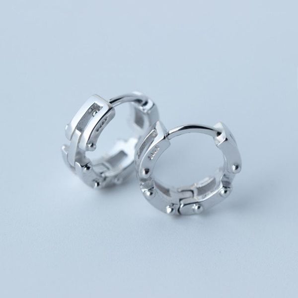 

925 sterling silver trendy street accessories women men hoop earring ear cuff clip for women fashion silver jewelry e0828, Golden;silver