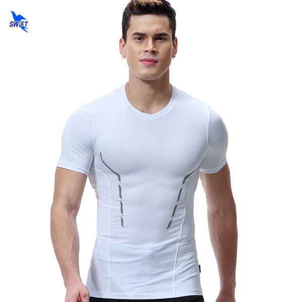 

running jerseys men quick dry shirt fitness tight soccer compression t-shirt sport tshirt crossfit gym rashgard training sportswear, Black;blue