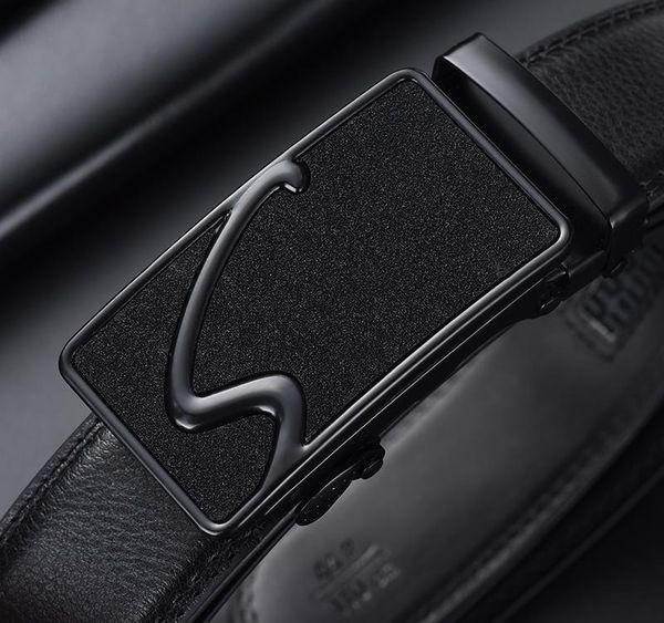 

flmb]brand men belt male strap male metal automatic buckle genuine leather strap belts for men luxury04, Black;brown