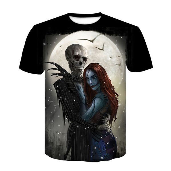 

nightmare before christmas jack halloween horror movies anime 3d print shirts oversized humor harajuku men clothing
