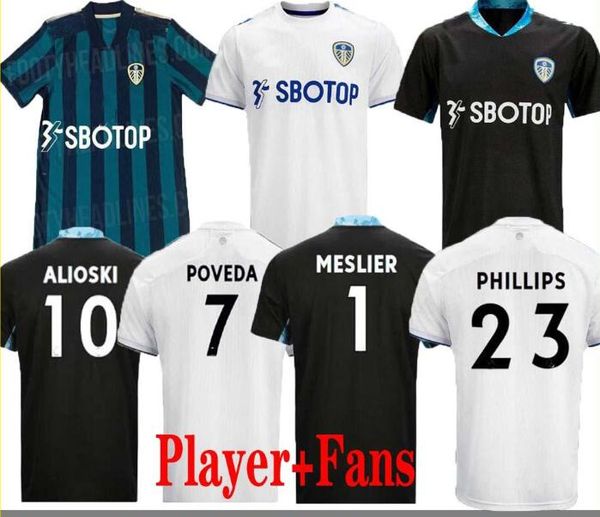 

20 21 leeds soccer jersey united 100th anniversary leeds 2020 2021 costa alioski phillips bamford men kids kits football shirt sets, Black