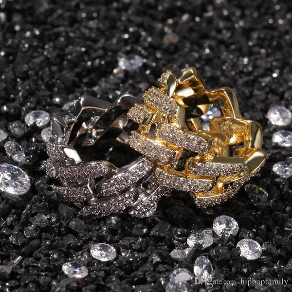 

mens jewelry ring hip hop jewelry iced out gold rings luxury gold plated fashion blingbling rings, Silver