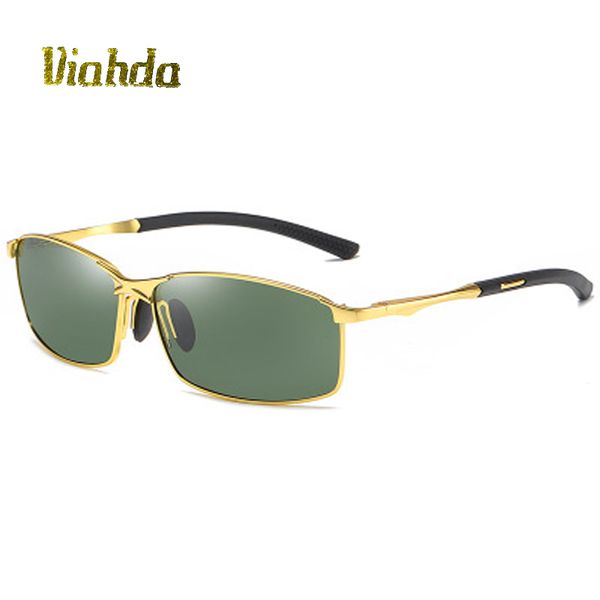 

viahda new classic retro mens polarized sunglasses men rectangle sun glasses aluminum frame male eyewear uv400, White;black