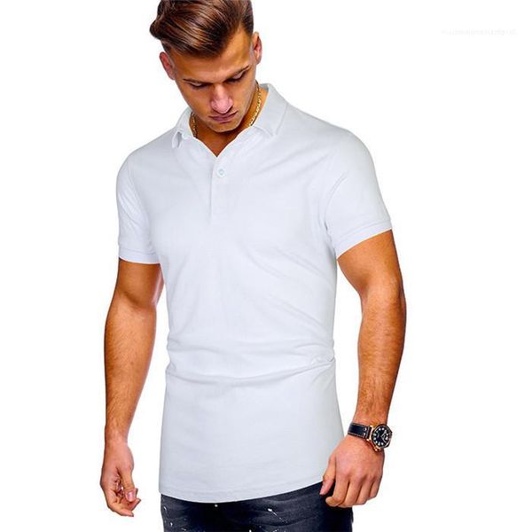 

lapel neck short sleeve button tees males fashion tshirt mens plus size casual polos summer designer solid color, White;black