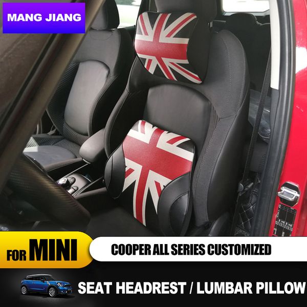 

автомобиль шеи подушка сиденья юнион джек защита шеи подголовник поясничная подушка позвоночник для mini cooper f54 f60 f55 f56 r60 r59 r58