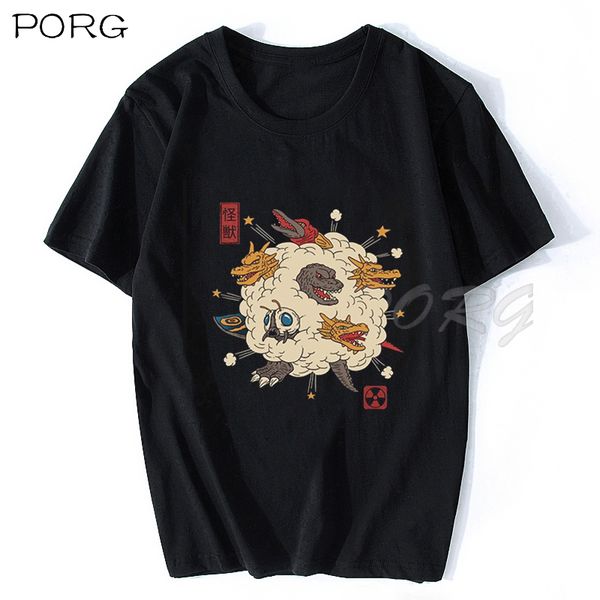 

kaiju rumble japanese clothes men tshirt harajuku oversized t shirt grunge streetwear relax zone prints tee shirt short sleeved