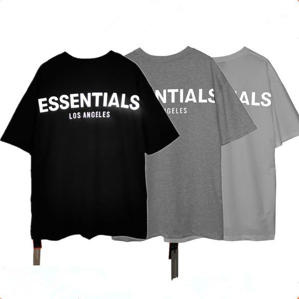 

mens designer tshirt essentials reflective short sleeve round neck fashion solid tshirt with 3 colors asian size s-xl1, White;black