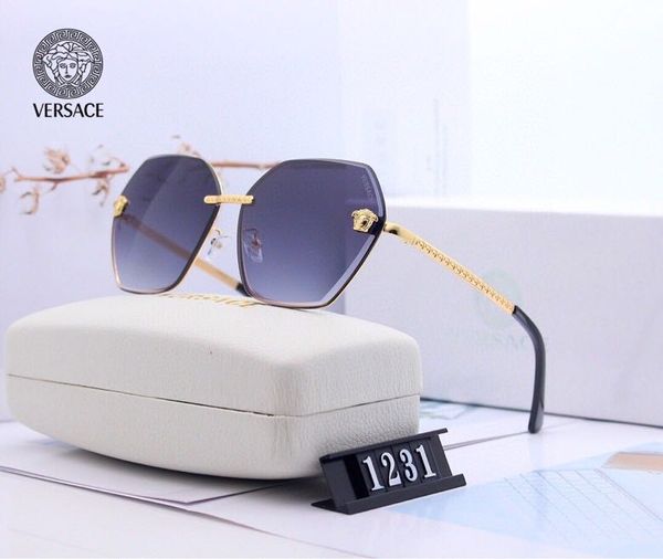 

the latest selling fashion men's fashion designer sunglasses square plate metal combo box original box, Black