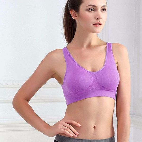 

cozy women seamless wire padded crop fitness vest tank comfort yoga sport bra, White;black