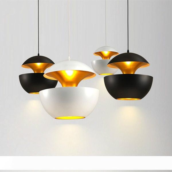 

nordic designer black white aluminium apple shape led pendant lights bar hanging lamp luminarias suspend lamparas fixtures110v ``260v
