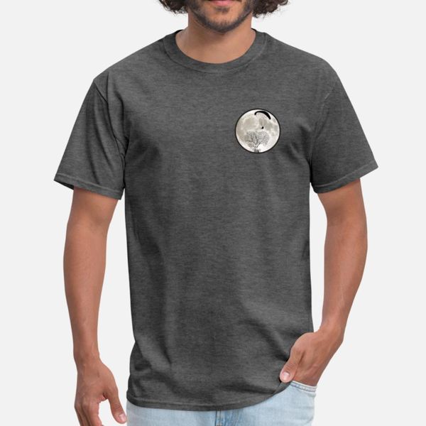 

paragliding is sport with a paraglider under moon t shirt men print short sleeve s-xxxl pictures fit basic spring autumn pattern shirt