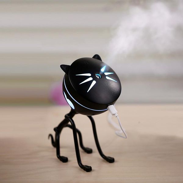 

cgjxsnew kitty 150ml cat ultrasonic humidifier aromatherapy diffuser usb car air freshener home cartoon cat water air purifier led bulb diff