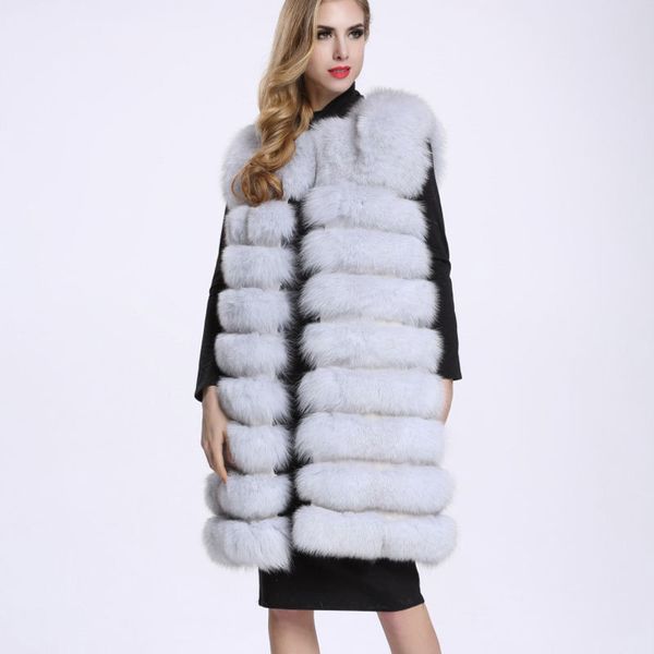 

savabien faux fur vest winter women thick warm slim furry faux fur coat vintage white fluffy fake jacket festival waistcoat, Black