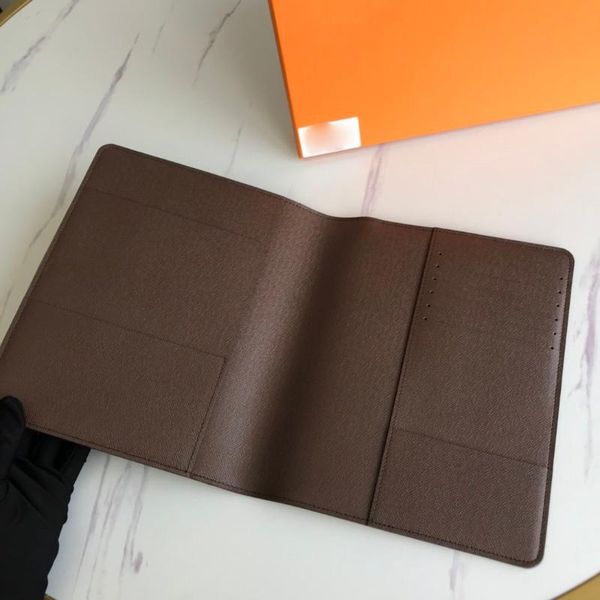 

3 colors luxury designer desk aganda cover notebook checkbook cover genuine leather lining coated canvas check plaid